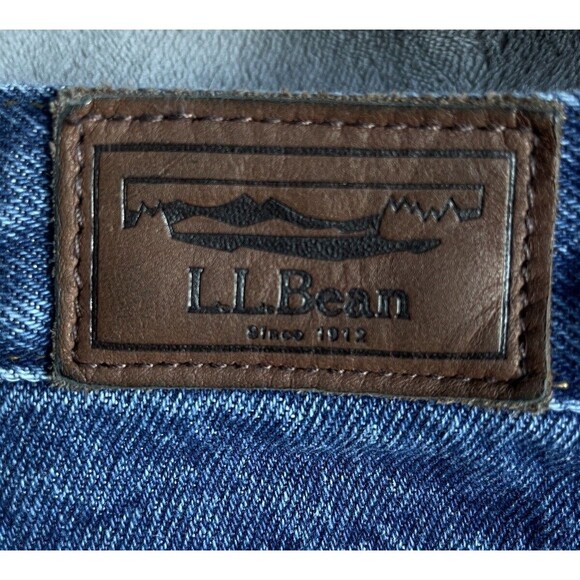LL Bean Double L Relaxed Fit Green Fleece Lined Denim Jeans Men's Size 40x29 - Picture 11 of 13